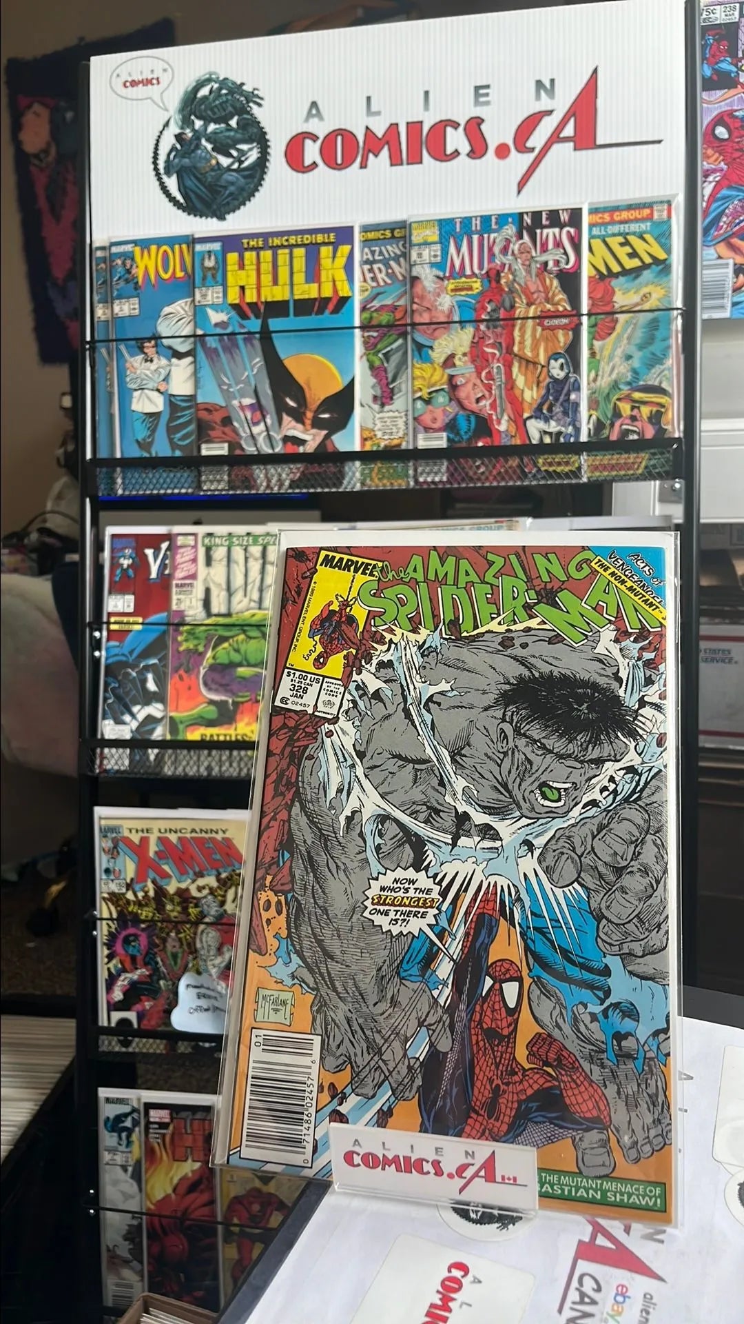 Amazing Spider-man (#328 Newsstand Edition Last McFarlane Cover art Hulk vs. Spider-man NM-)