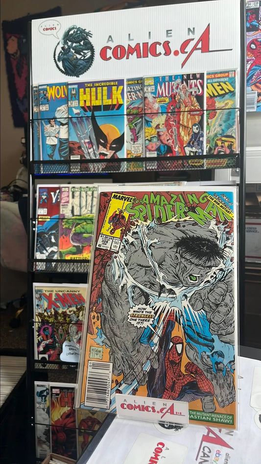 Amazing Spider-man (#328 Newsstand Edition Last McFarlane Cover art Hulk vs. Spider-man NM-)