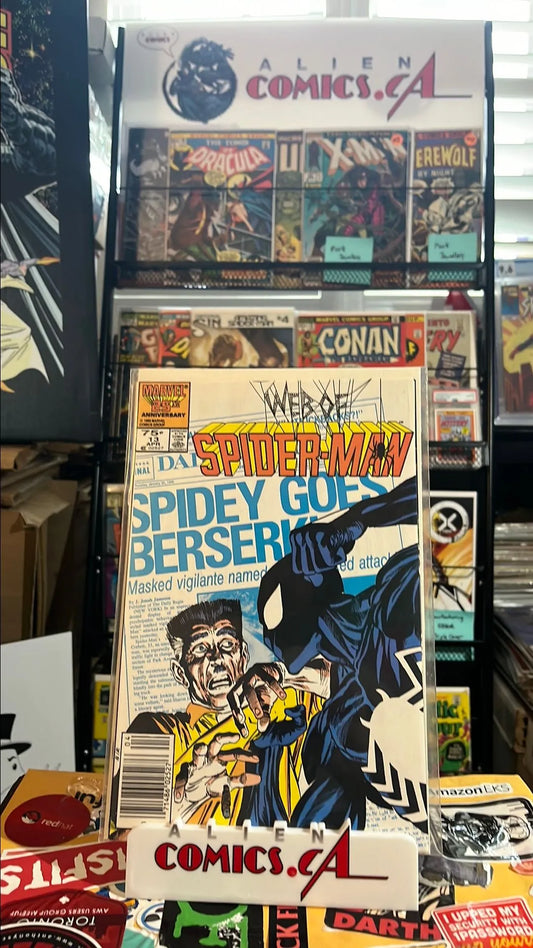 Web of Spider-man (#13 Newsstand Edition Spidey Goes Berzerk Newspaper J. Jonah Jameson FN/VF)