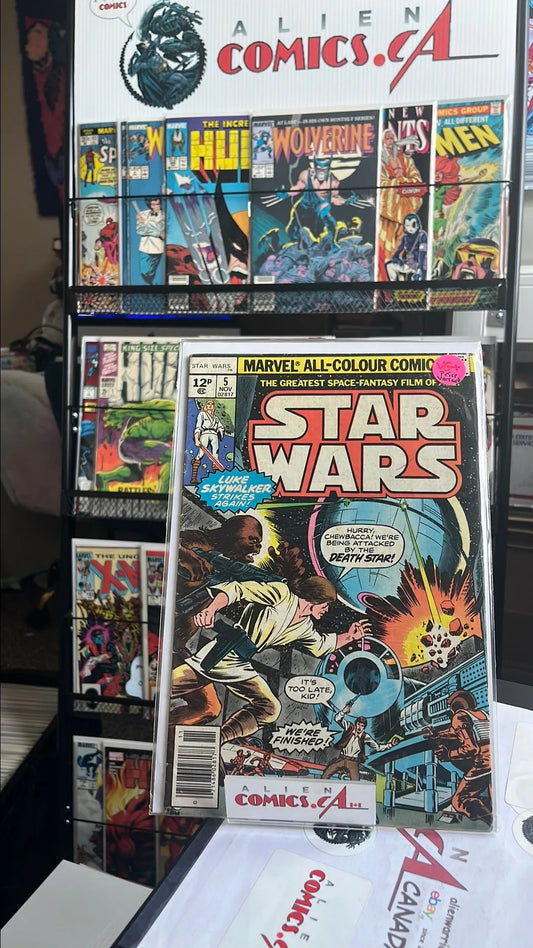 Star Wars (Marvel 1977 12p UK Price Variant #5 VG+)