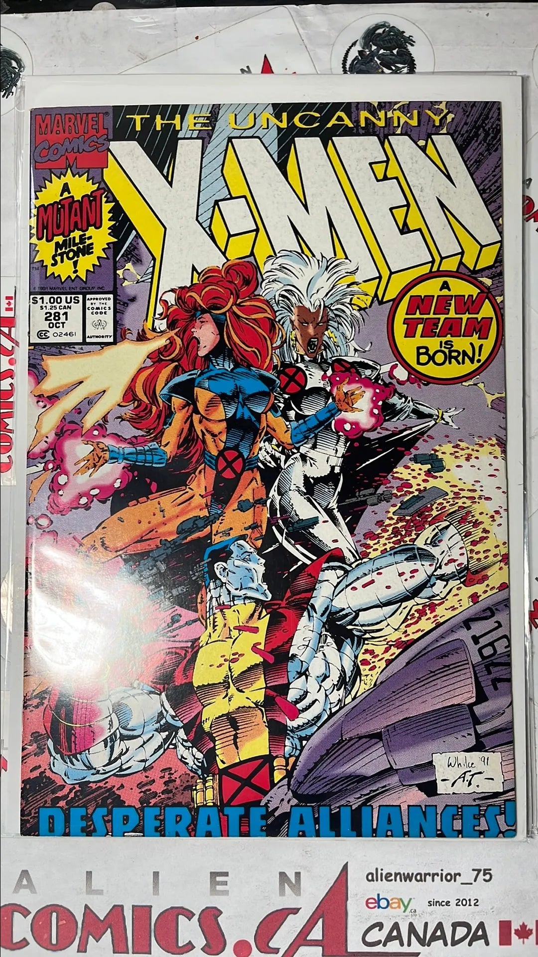 Uncanny X-men (#281 Newsstand Edition A New Team is Born 1st app. Trevor Fitzroy 1st printing NM)