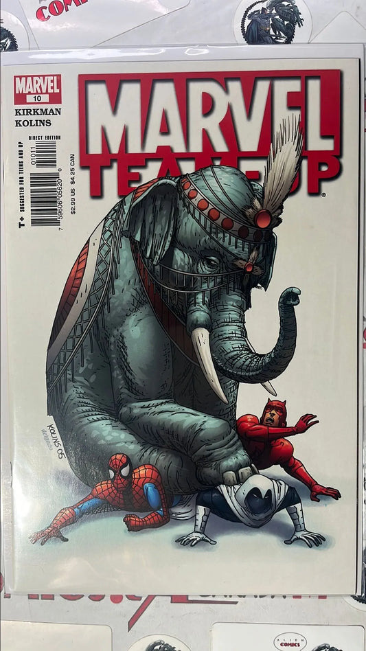 Marvel Team-up (#10 Marvel 2005 Spider-Man, Moon Knight & Daredevil Ringmaster app. Elephant Sitting Down NM)