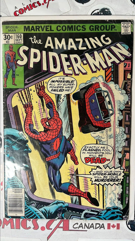 Amazing Spider-man (#160 Newsstand Edition John Romita Sr. Cover Spider-Mobile app. VG)