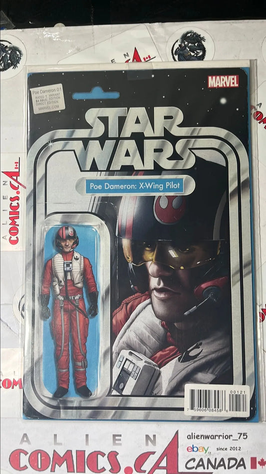 Poe Dameron (Action Figure Variant #1 Poe Dameron X-Wing Pilot NM)