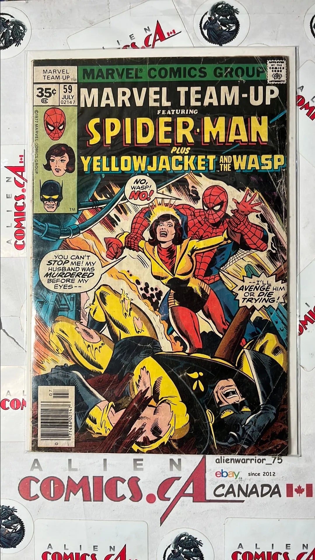 Marvel Team-Up (#59 Spider-man, Yellowjacket & The Wasp 35¢ price variant HTF GD/VG)