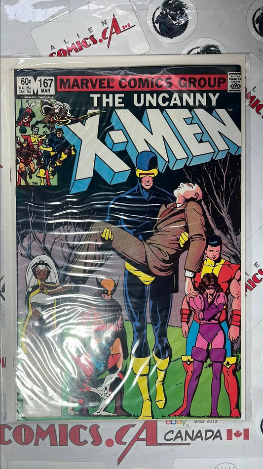 Uncanny X-men (#167 Direct Edition Cyclops carrying Professor-X VF-)