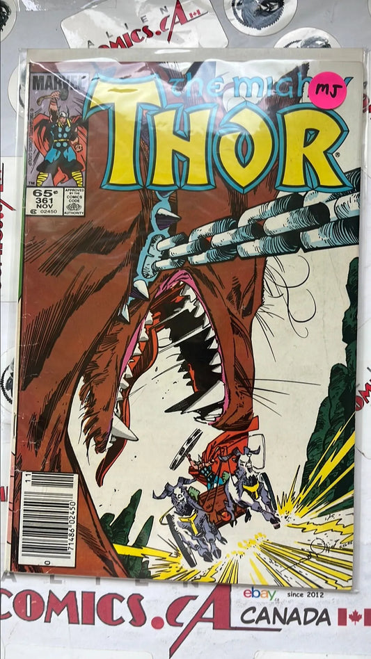 Mighty Thor (#361 Newsstand Edition Mark Jewelers Insert VG/FN)