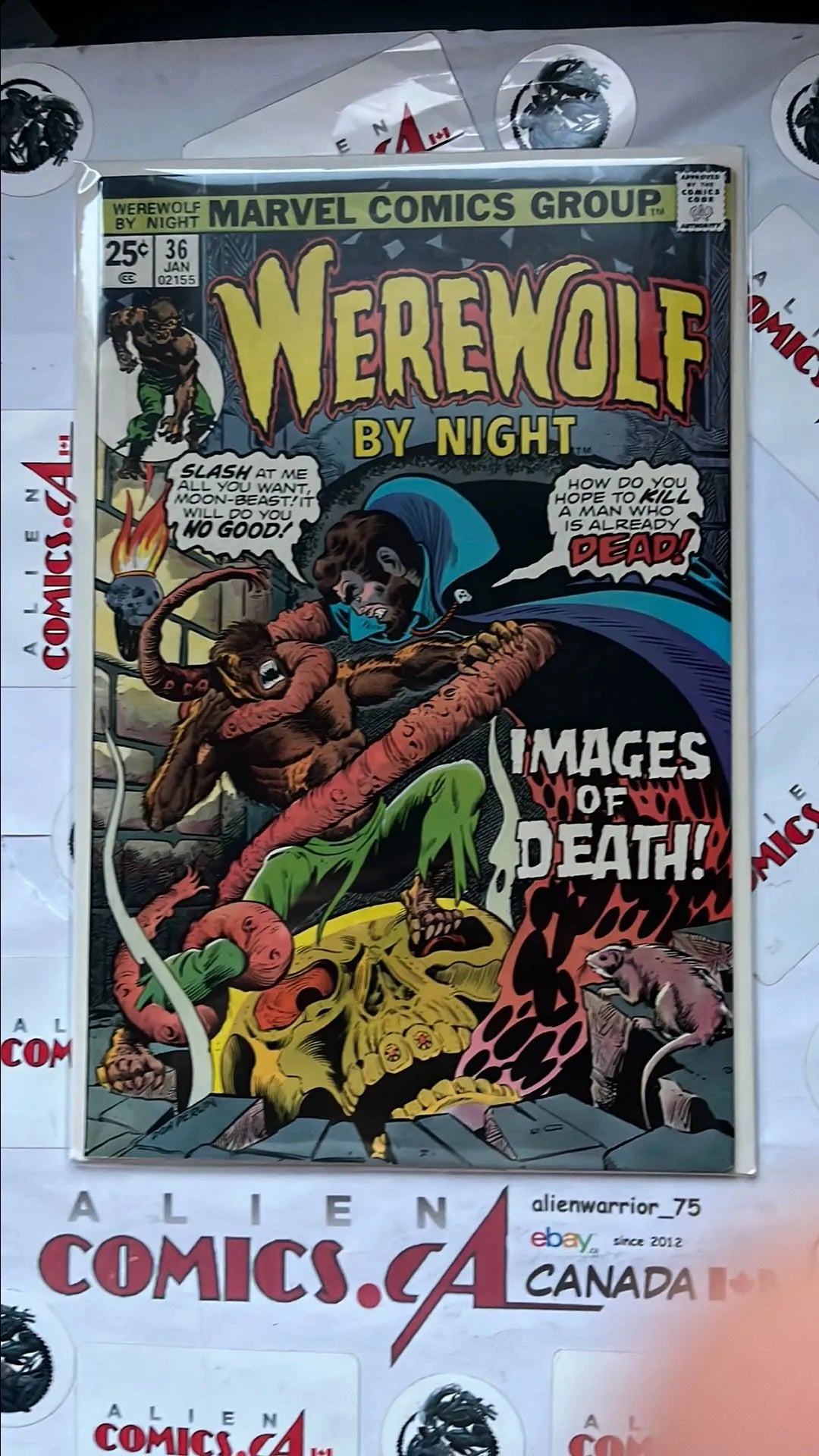 Werewolf by Night (#36 25¢ Cover Images of Death! FN/VF)