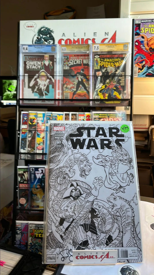 Star Wars (#1K Marvel 2015 Stan Sakai Sketch Signed by Stan Sakai w/COA Variant NM)