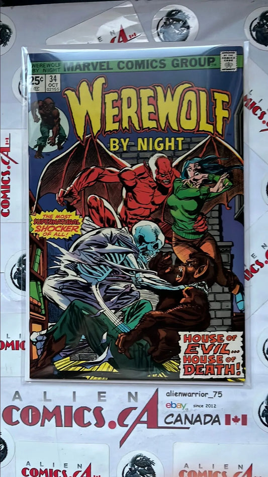 Werewolf by Night (#34 25¢ Cover House of Evil House of Death! FN/VF)