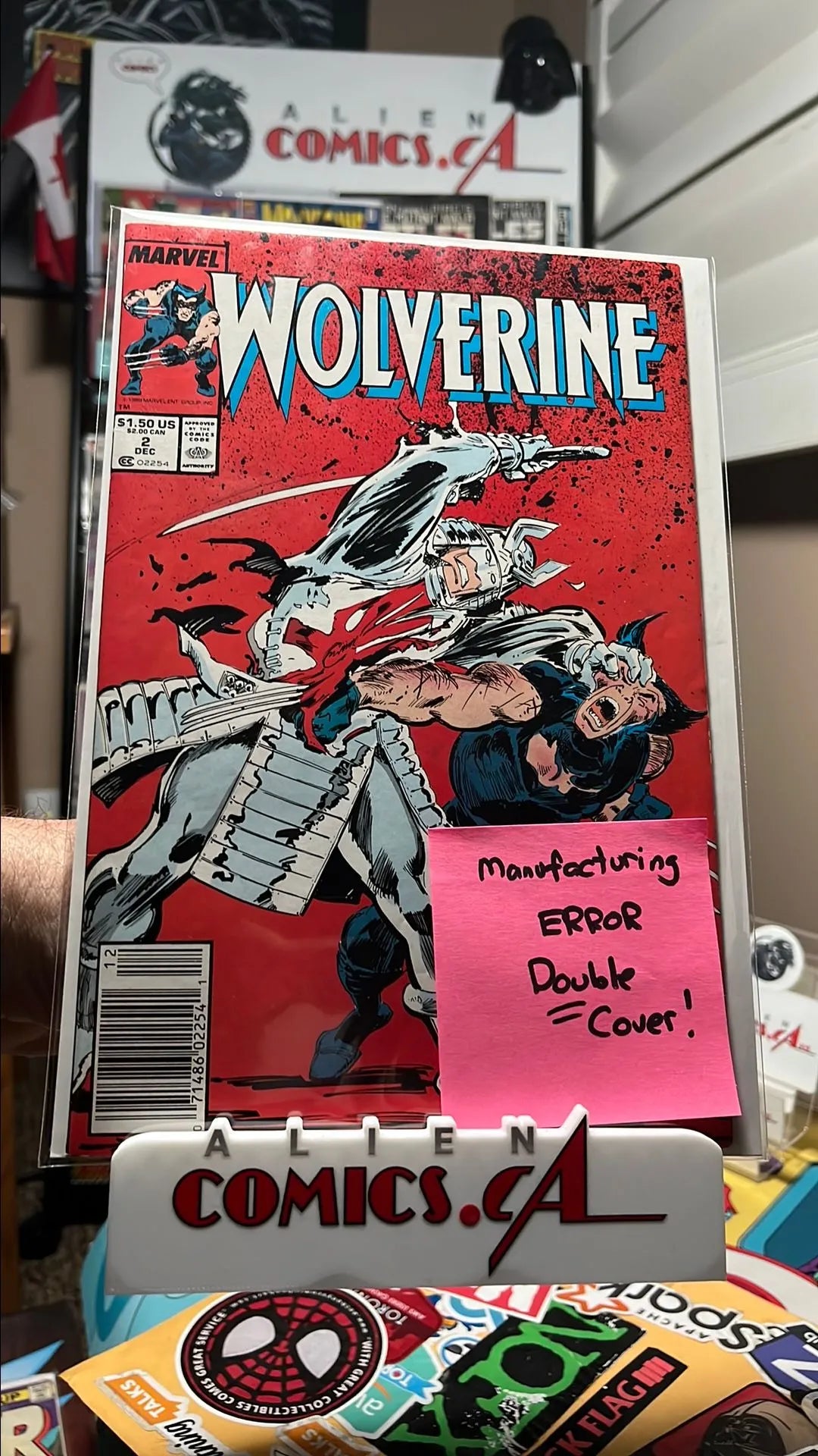 Wolverine (#2 Marvel 1988 1st app. Muramasa Blade Manufacturing ERROR Double Cover VF)
