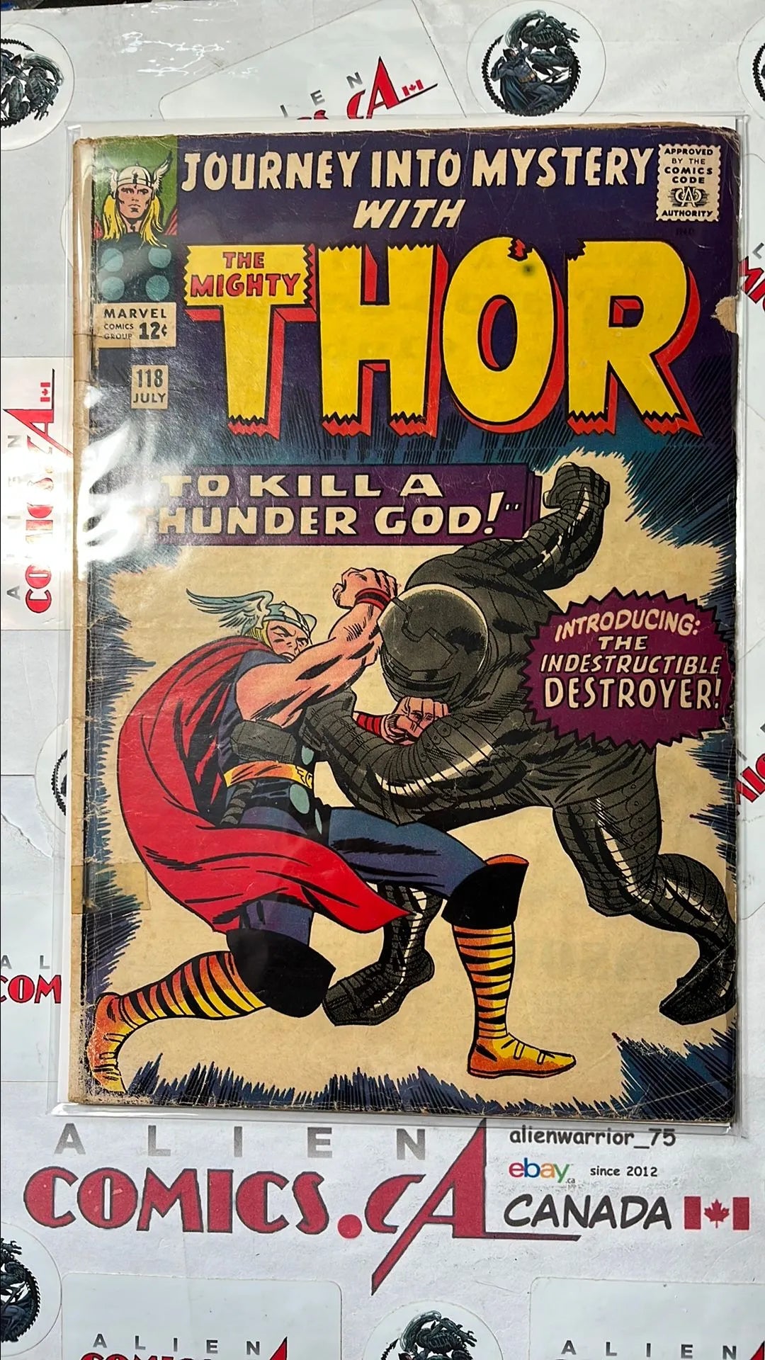 Journey into Mystery (#118 With The Mighty Thor: To Kill a Thunder God Jack Kirby Cover Art Stan Lee