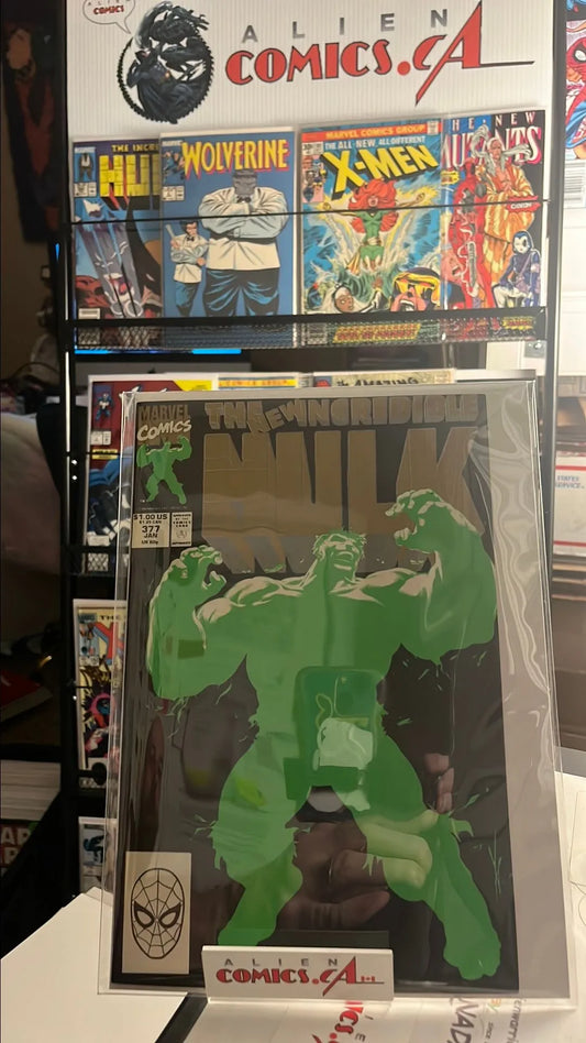 Incredible Hulk (#377 2nd Printing Gold Logo Black Background HTF NM)