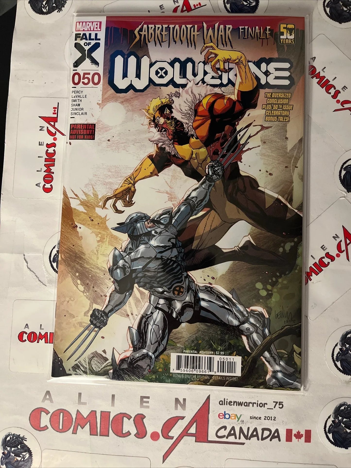 Wolverine (#50 Oversized! Sabertooth War Finale Wolverine vs. Sabretooth Cover NM)