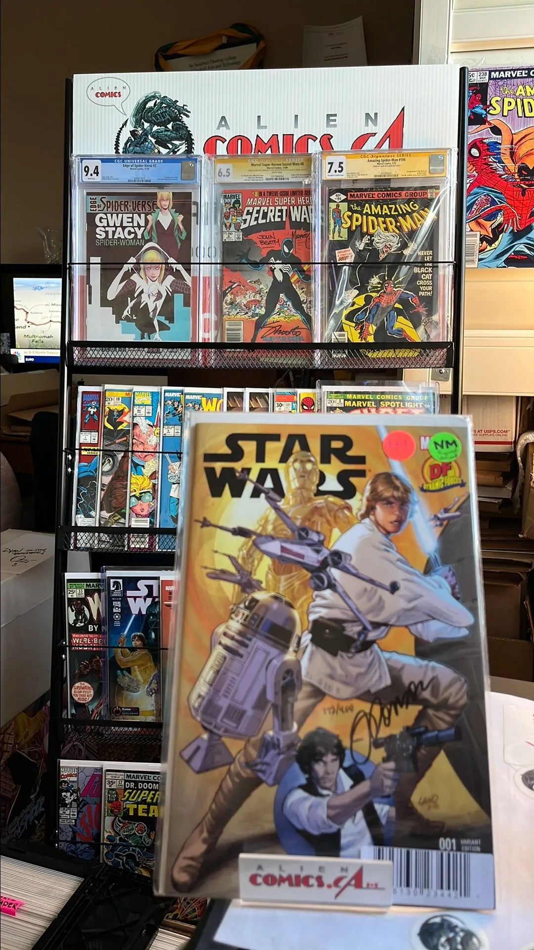 Star Wars (#1P Marvel 2015 DF Greg Land 1 of 400 copies Signed by Justin Ponsor Variant NM)
