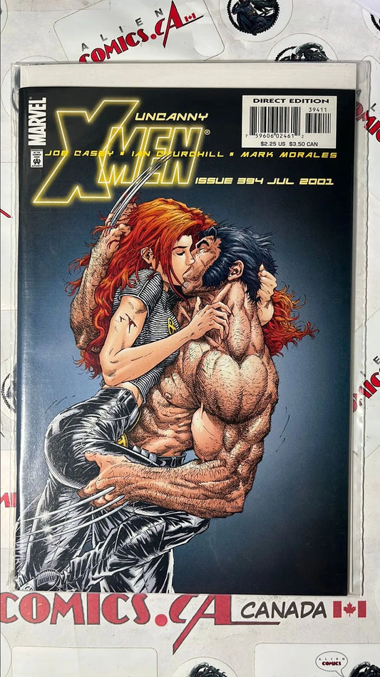 Uncanny X-men (#394 Marvel 2001 Direct Edition Ian Churchill Kissing Cover NM)