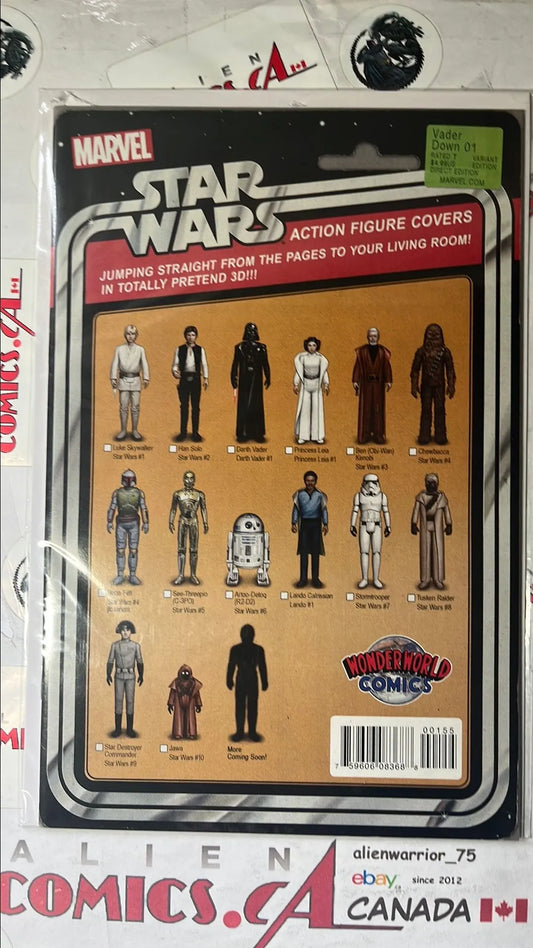 Vader Down (Action Figure Variant #1C Vintage Style Cardback Checklist Wonderworld Comics NM)