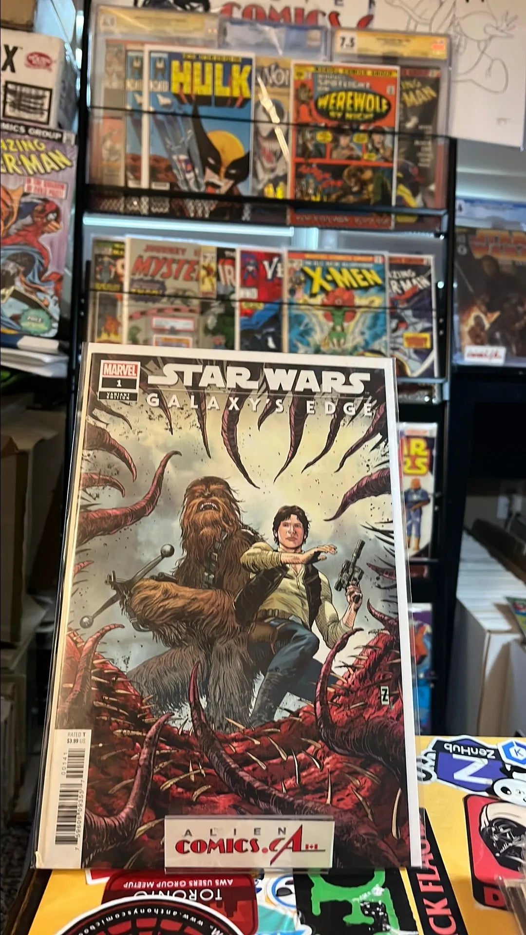 Galaxy's Edge (#1Z Patrick Zircher Retailer Incentive Han and Chewbacca Sarlacc Pit 1:25 Variant NM)