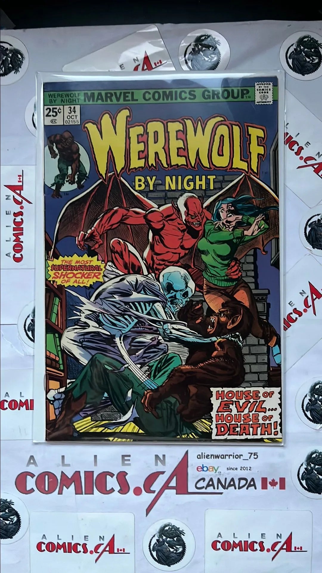 Werewolf by Night (#34 25¢ Cover House of Evil House of Death! VG/FN)