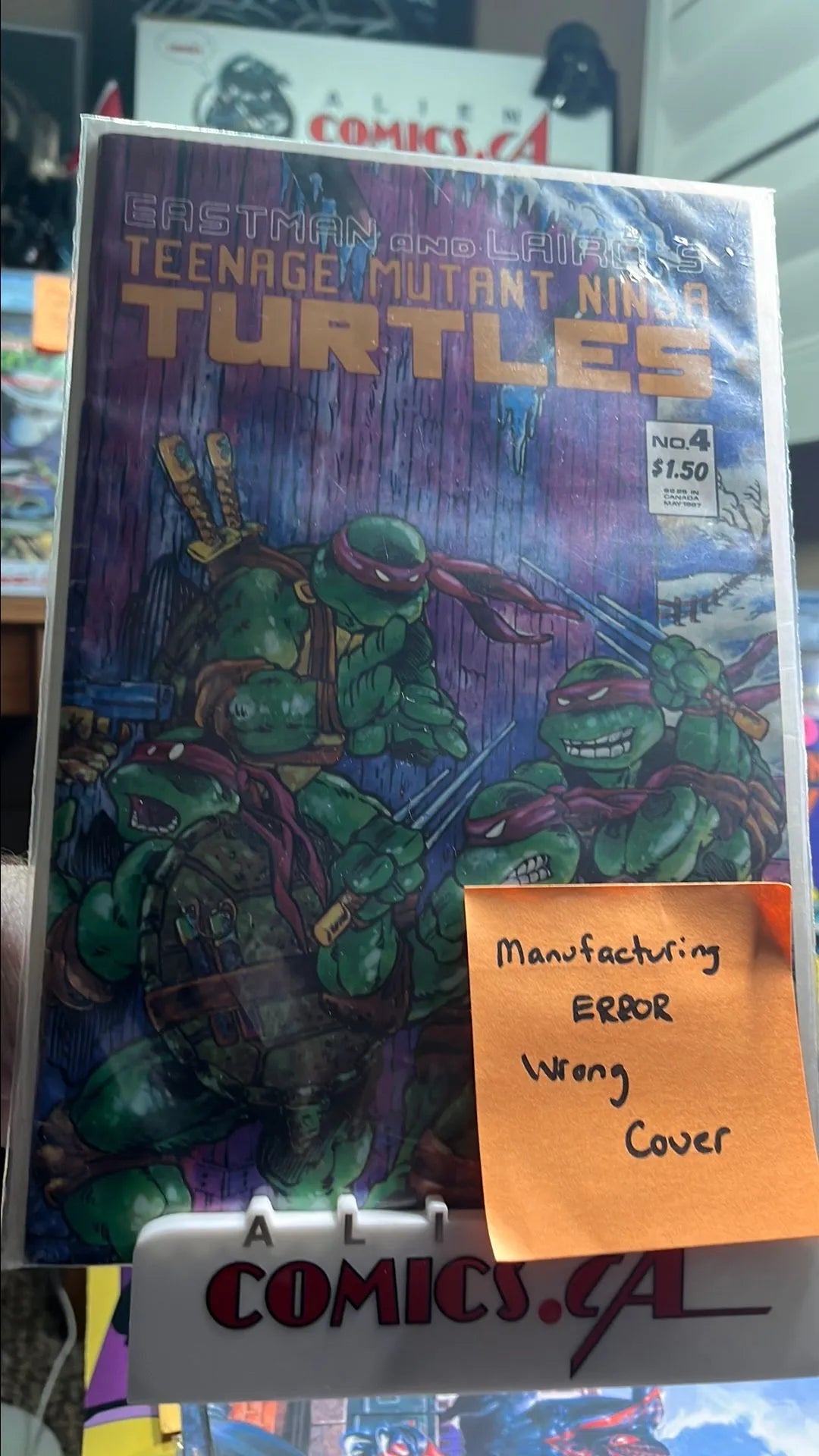 Teenage Mutant Ninja Turtles (#4 Eastman & Laird's Mirage Studios 1987 2nd Printing Manufacturing ERROR HTF FN+)