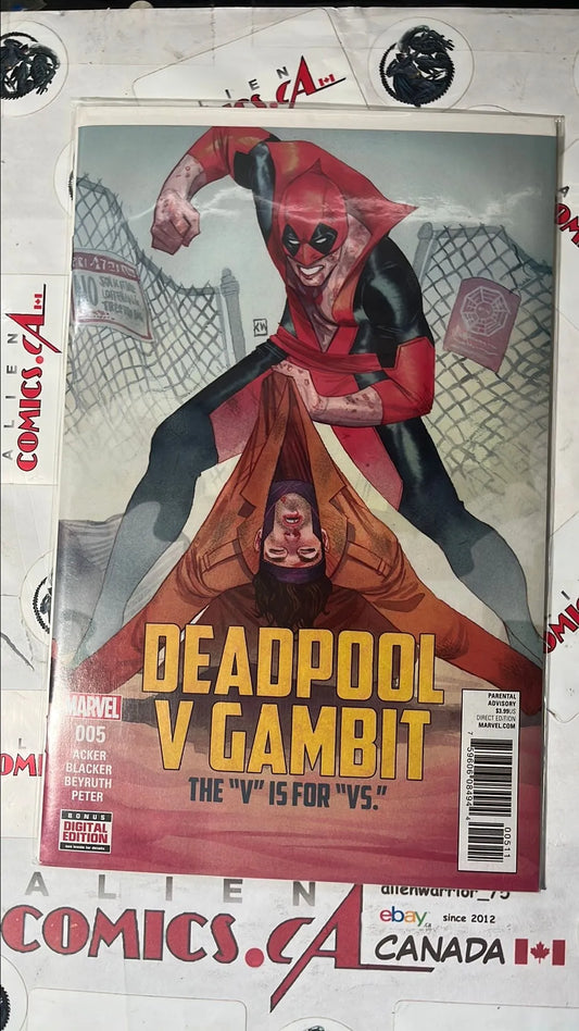 Deadpool v Gambit (#5 Marvel 2016 The "V" is for "Vs." Knocked Out Gambit NM)