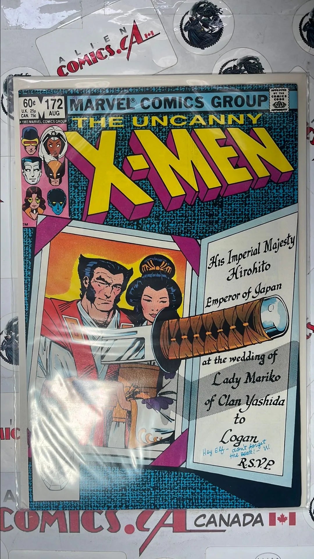 Uncanny X-men (#172 Direct Edition Japanese Marriage Invitation Logan & Lady Mariko VF)