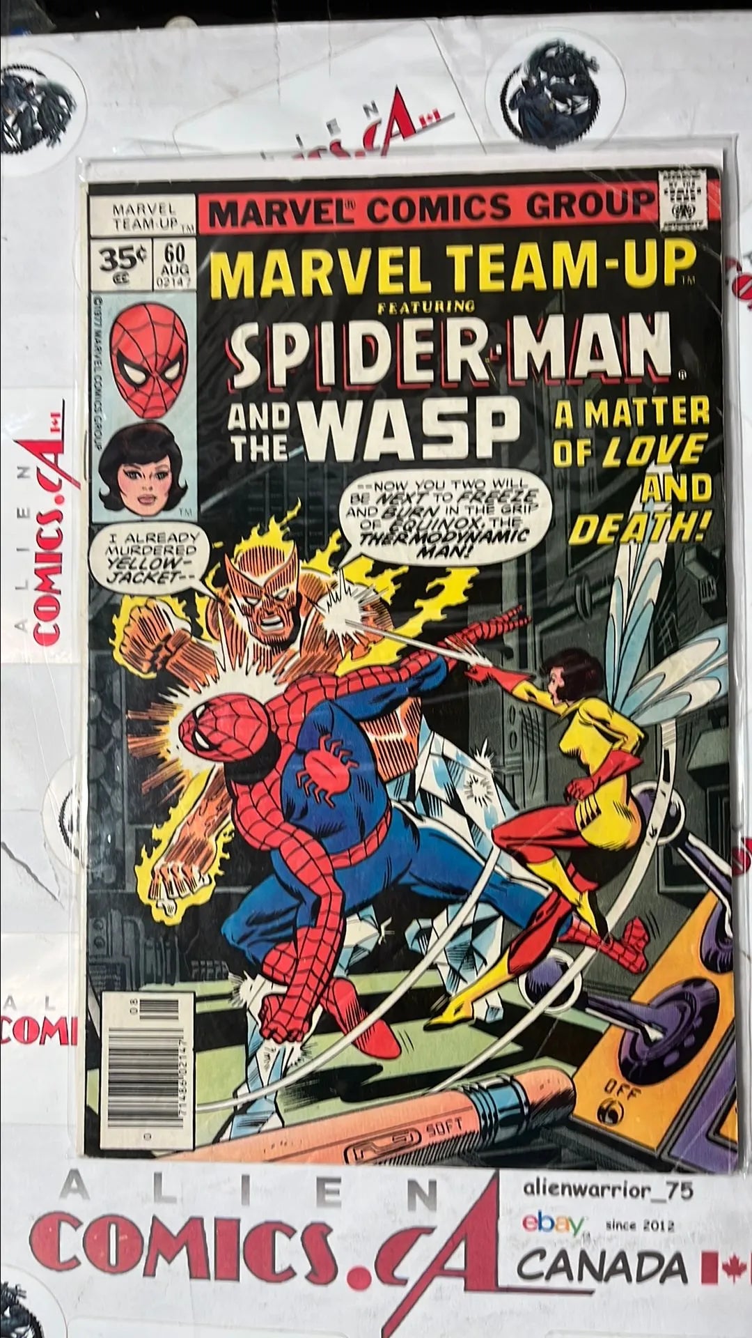 Marvel Team-Up (#60 Spider-man & The Wasp 35¢ price variant HTF FN)