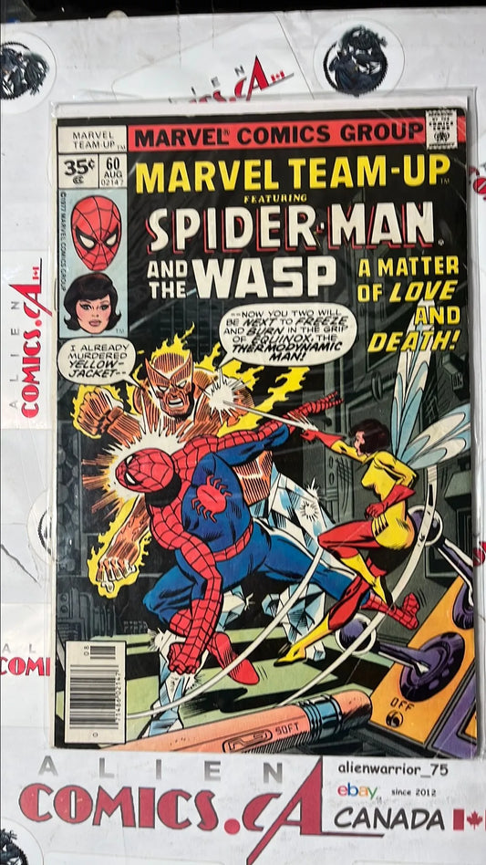 Marvel Team-Up (#60 Spider-man & The Wasp 35¢ price variant HTF FN)