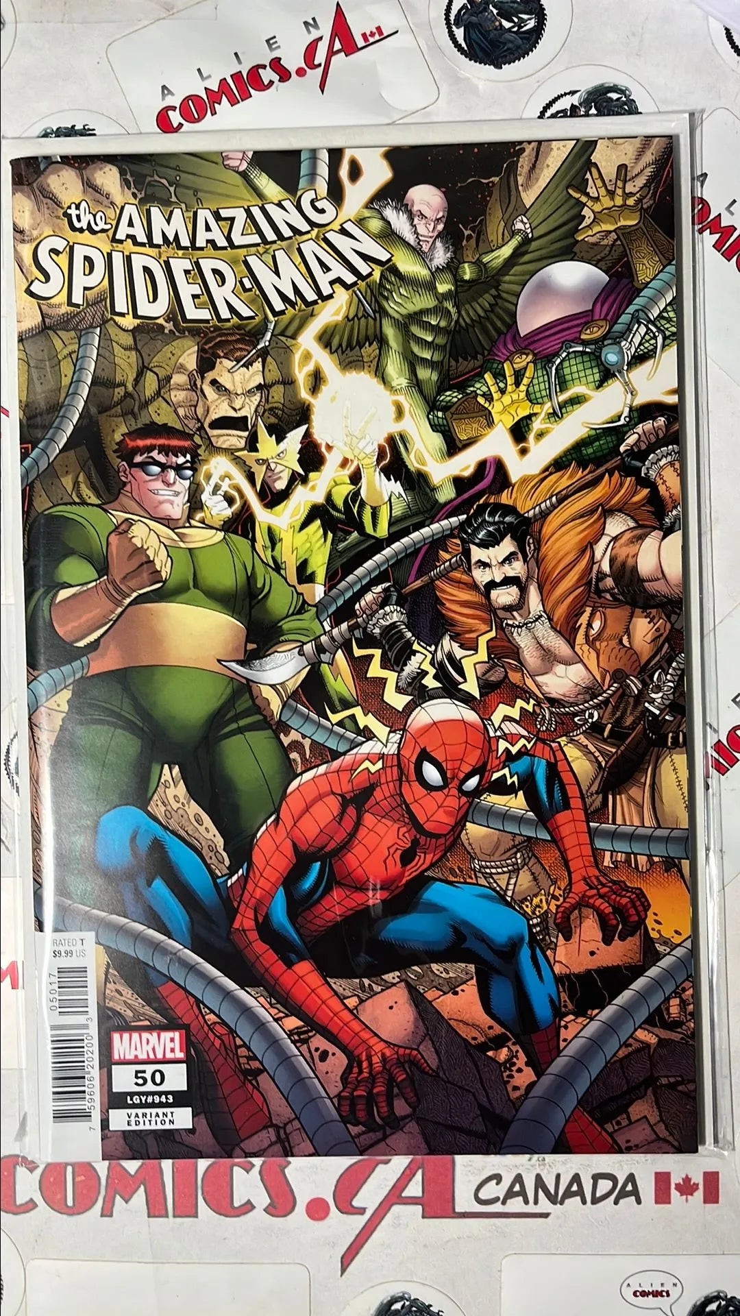 Amazing Spider-man (#50 LGY943 Marvel 2024 Ed McGuinness 1:25 Variant Doc Ock & Spidey NM)