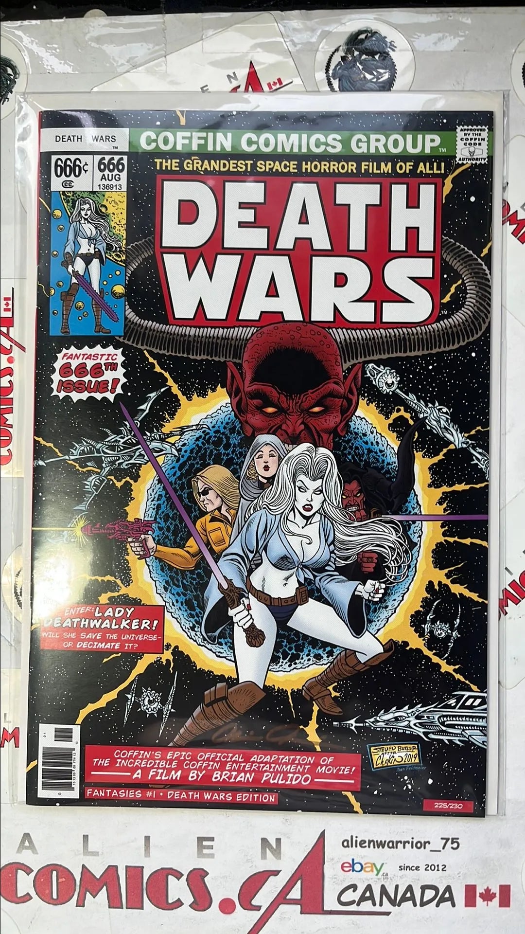 Lady Death: Death Wars (#666 Lady Death Fantasies STAR WARS 1 Homage Cover Coffin Comics HTF NM)