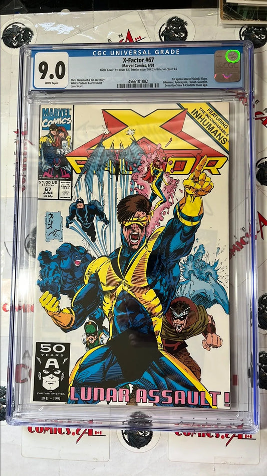 X-Factor (#67 Direct Edition Manufacturing ERROR Triple Cover CGC 9.0 VF/NM)