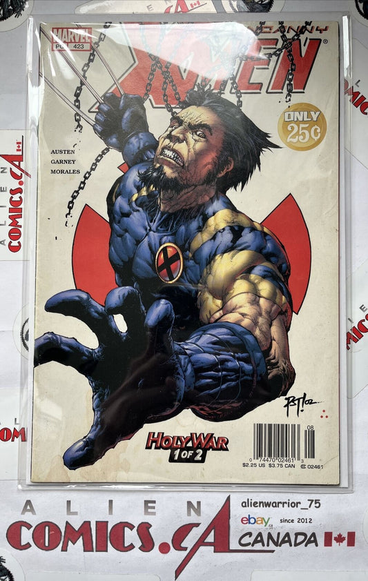 UNCANNY X-MEN 423 Marvel Comics 2003 Newsstand Manufacturing Price ERROR SCARCE