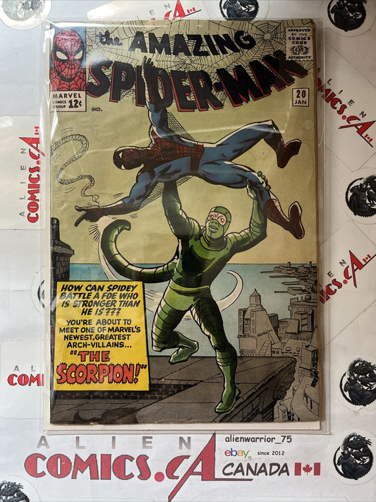 AMAZING SPIDER-MAN 20 1st app. Scorpion Marvel 1965 Compete with Pin-Up RARE