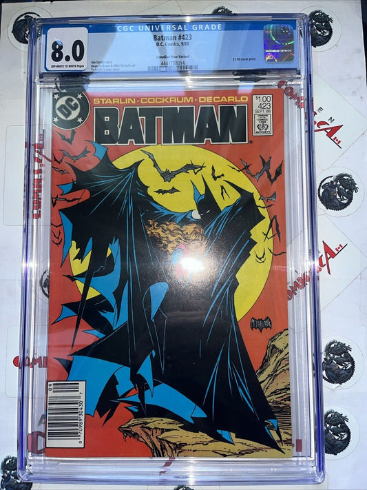 BATMAN 423 DC Comics McFarlane $1.00 Canadian Price Variant CGC 8.0 VF BIG KEY🔑