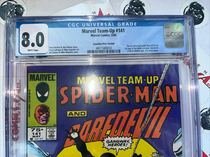 MARVEL TEAM-UP 141 Marvel Comics 75¢ Canadian Price Variant CGC 8.0 VF BIG KEY🔑