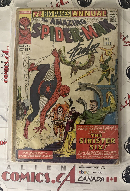 AMAZING SPIDER-MAN 1 ANNUAL Canadian Variant 1st app. Sinister 6 Signed Stan Lee