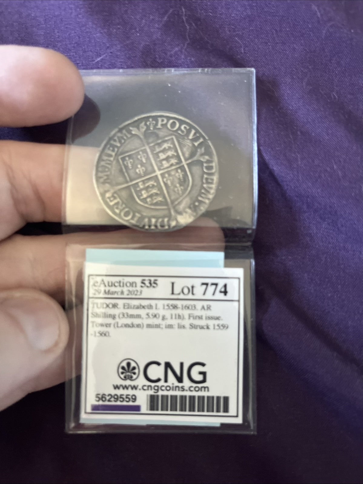 TUDOR Elizabeth I Struck 1558-1603 Silver AR Shilling First issue 1558 Fine RARE