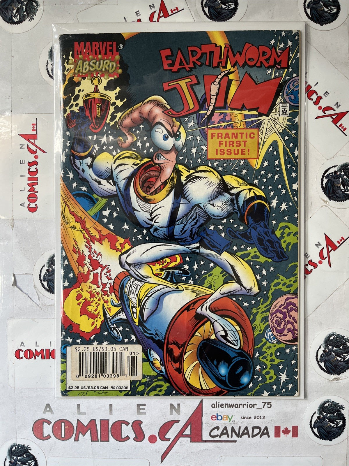 EARTHWORM JIM 1 Newsstand Edition Marvel Comics 1995 Extremely Rare VINTAGE