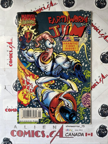 EARTHWORM JIM 1 Newsstand Edition Marvel Comics 1995 Extremely Rare VINTAGE