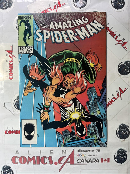 AMAZING SPIDER-MAN 257 Marvel 1984 2nd app Puma Manufacturing ERROR Double Cover