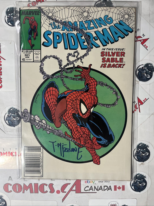 AMAZING SPIDER-MAN 301 Marvel 1988 Newsstand Signed McFarlane No COA HIGH GRADE