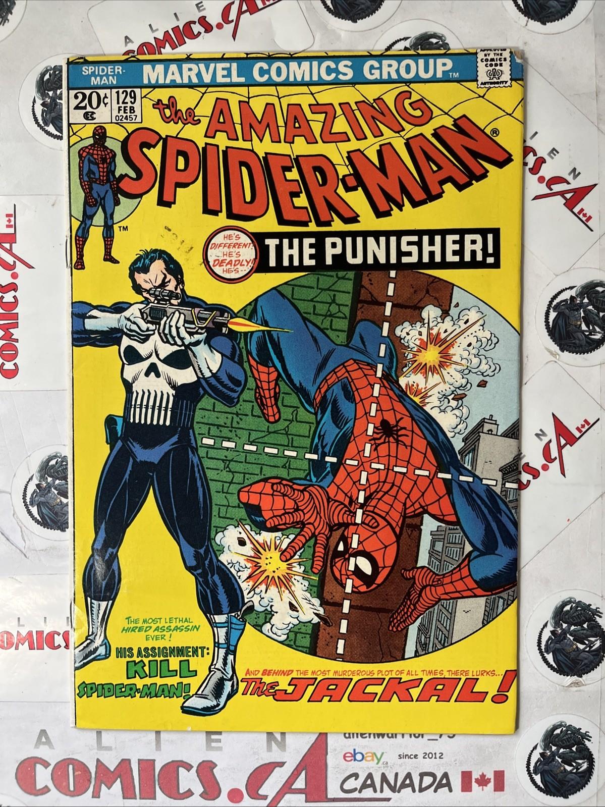 AMAZING SPIDER-MAN 129 Marvel 1974 1st app. Punisher & Jackal KEY HIGH GRADE