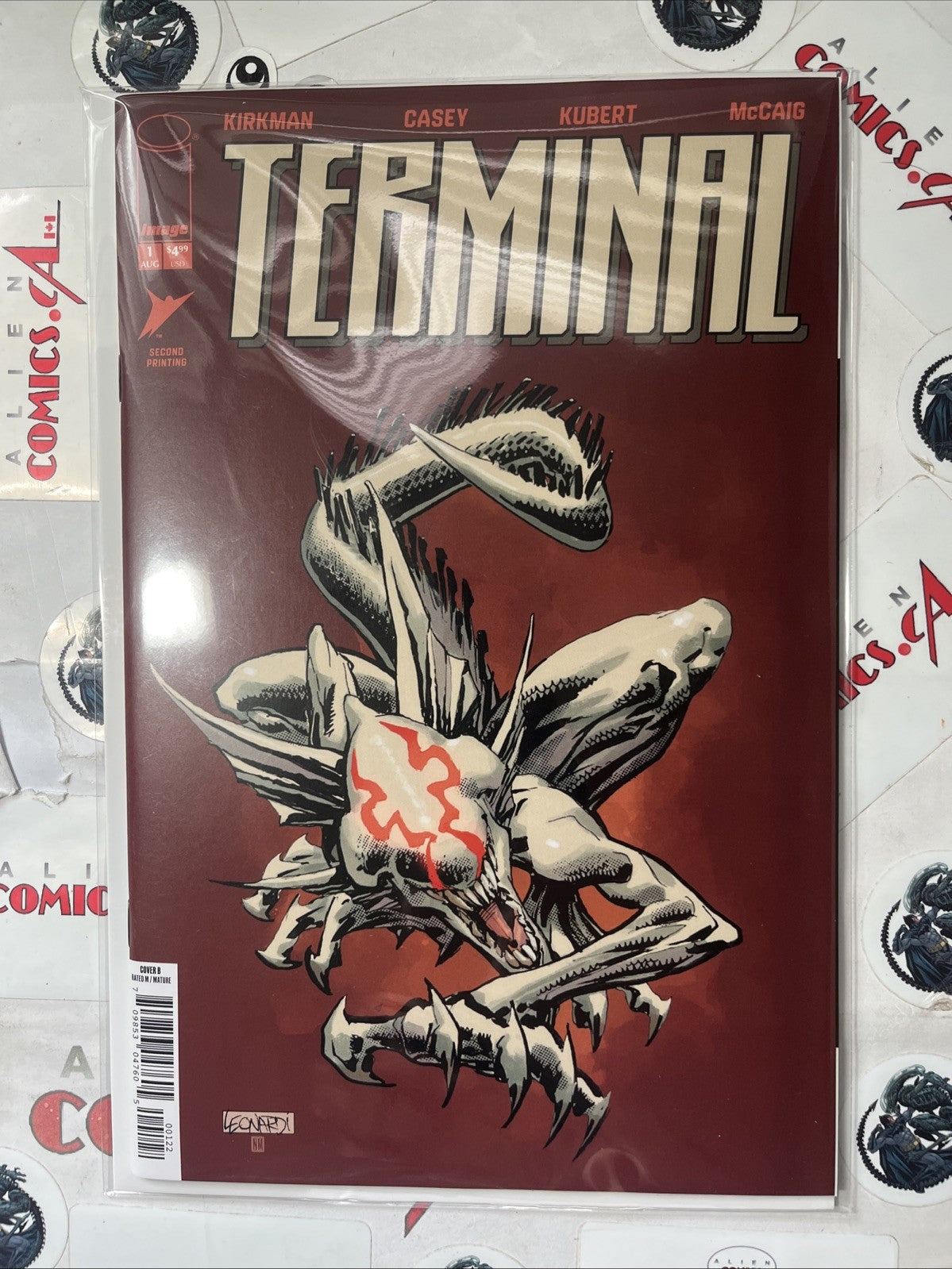 Terminal (#1 Image 2026 2nd Printing Leonardi Red Background Alien Variant 1st app. Marilyn Howe, Blaster, Imp, Crusher, Ethan, Theed, Maculox, Breaker, Thrasher, Racer, 1st cameo app. Pahntasm, Tyler, Minotaur, Siren, Goblin & Lilith VF+)