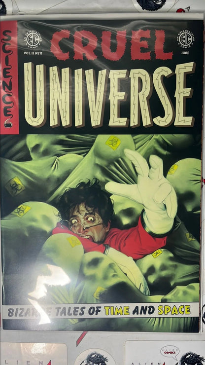 Cruel Universe (#11 EC/Oni Press 2026 Miguel Mercado Cover Man drowning in pool of biological waste corpses NM)