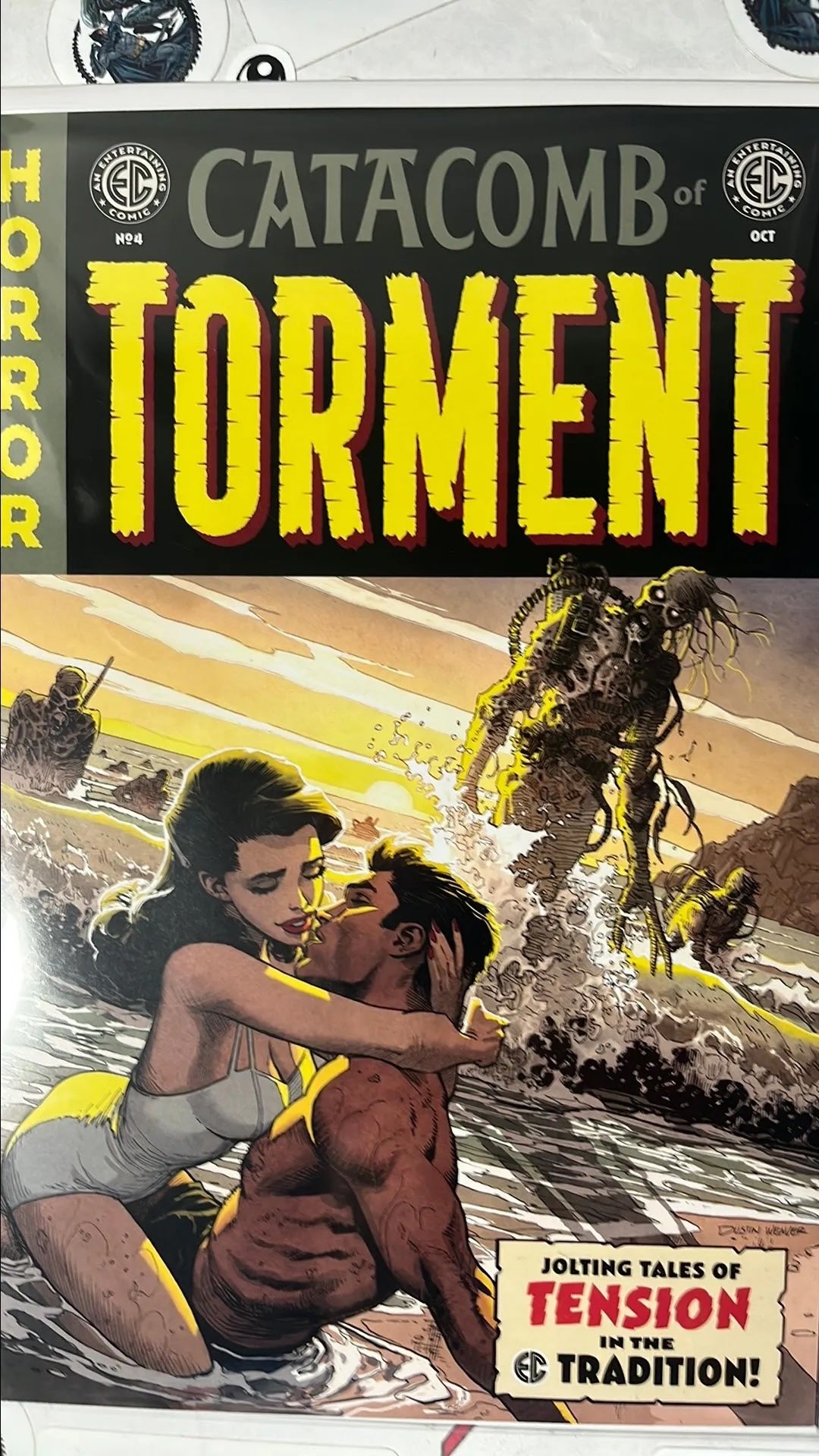 Catacomb of Torment (#4 EC/Oni Press 2025 Dustin Weaver Cover Zombies come out of the ocean Couple Kissing NM)