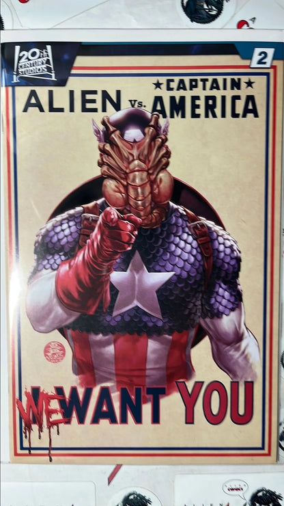 ALIEN vs. Captain America (#2W Marvel 2025 We want you to join the Hive NM)