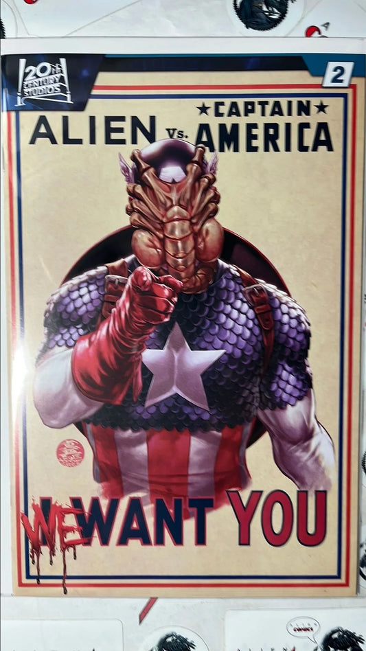 ALIEN vs. Captain America (#2W Marvel 2025 We want you to join the Hive NM)