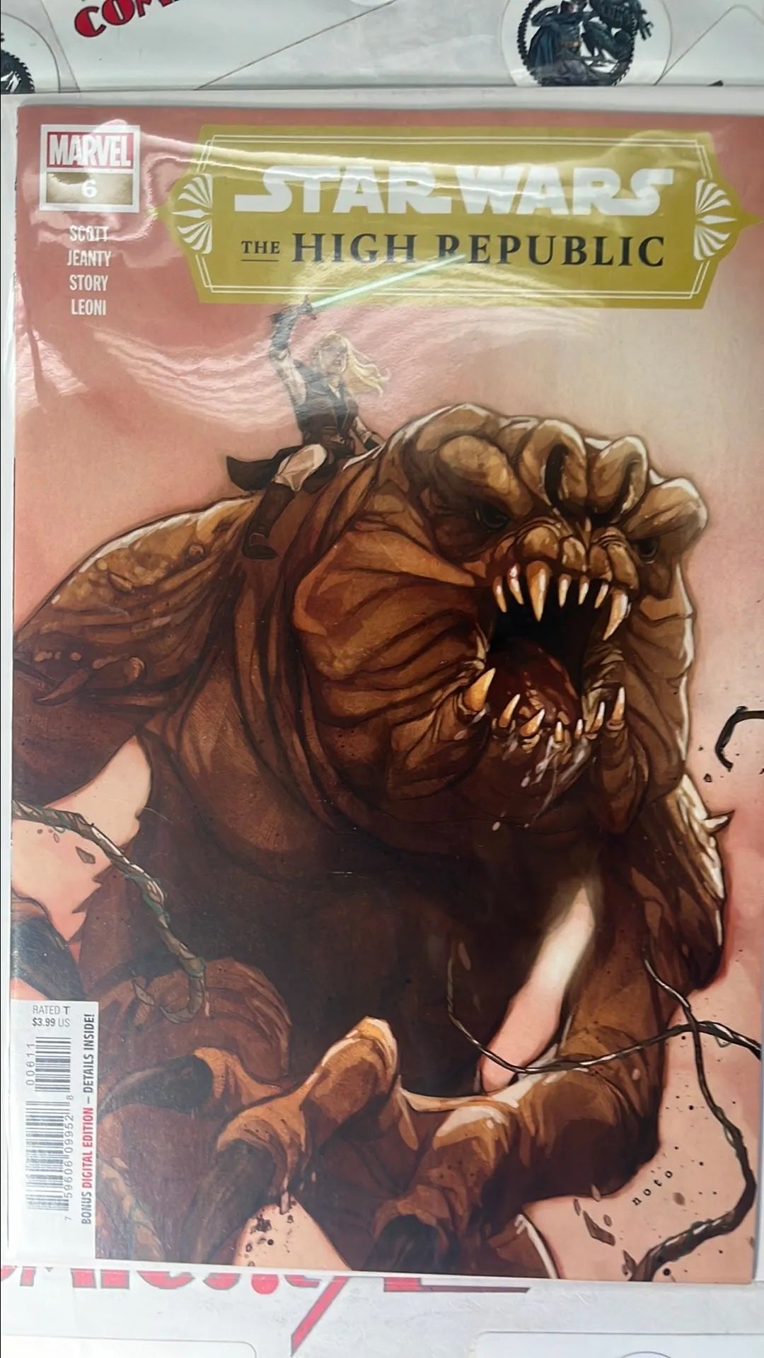 High Republic (#6 Marvel 2021 Phil Noto Cover Jedi Rancor Rider 2nd cameo app. Stellan Gios in a hologram NM)