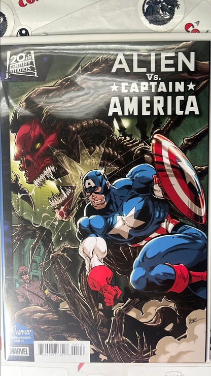 ALIEN vs. Captain America (#4A Marvel 2026 Kaare Andrews Red Skull Queen Variant NM)