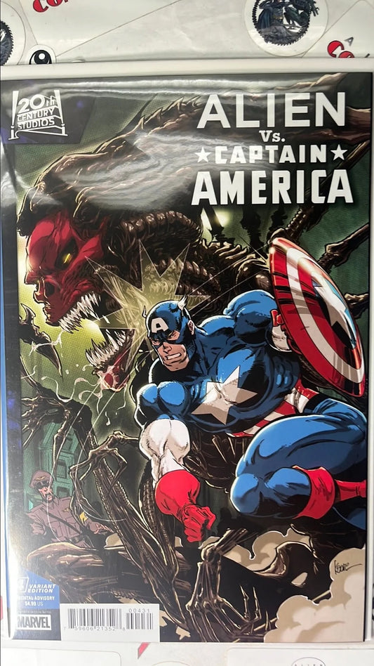 ALIEN vs. Captain America (#4A Marvel 2026 Kaare Andrews Red Skull Queen Variant NM)